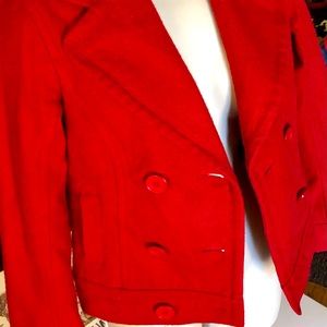 Red pea coat size small